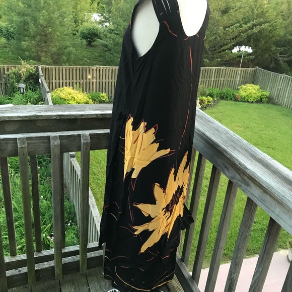 Dress big sunflower 80’s rayon - Picture 7 of 8